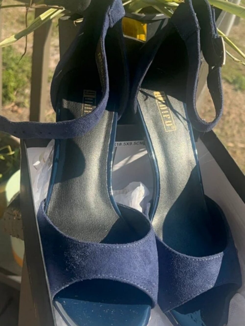 Navy blue heels.